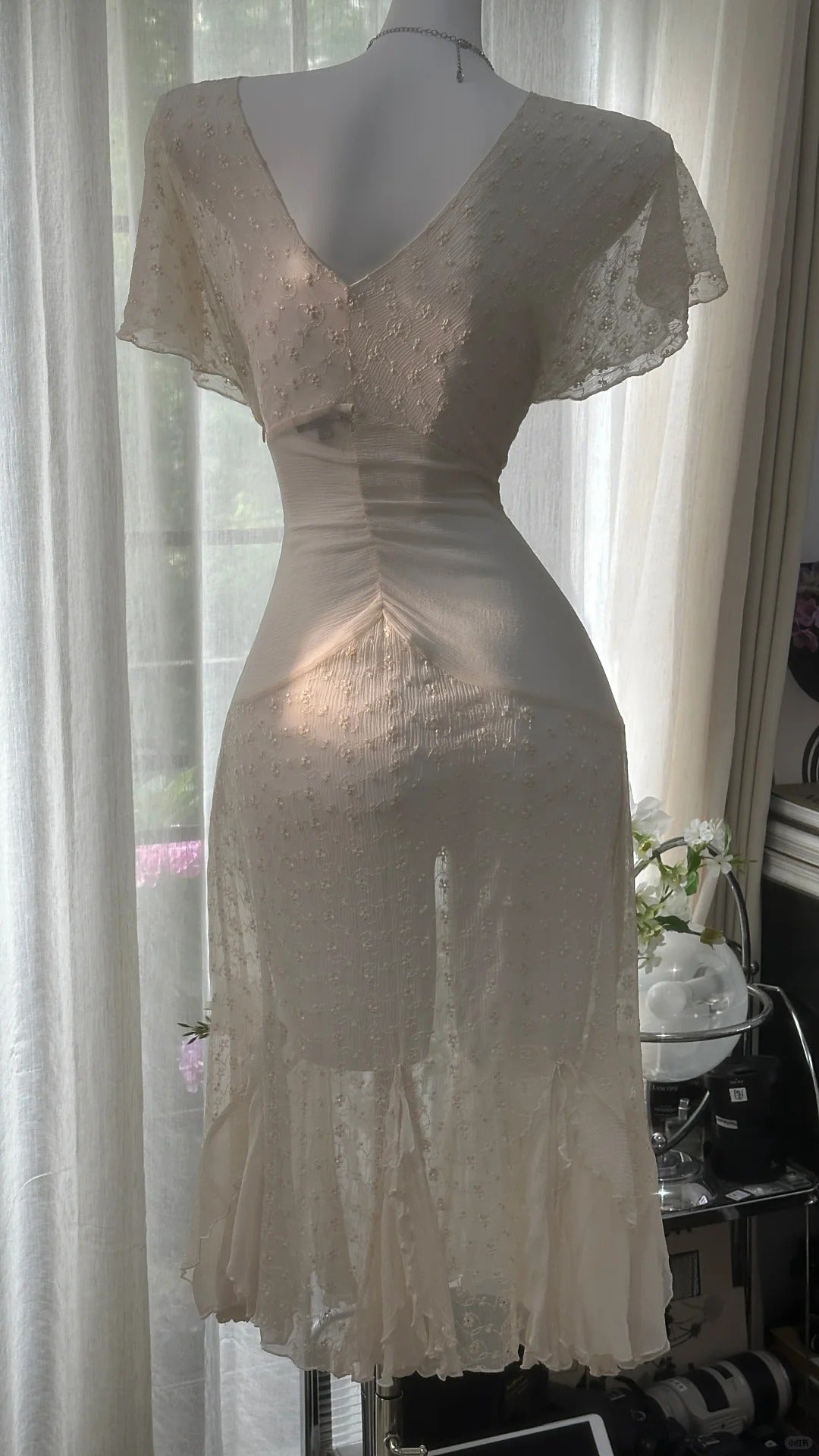 Ivory Elegant Short Homecoming Dress Chiffon Ball Gown Evening Dress Party Dress gh4748