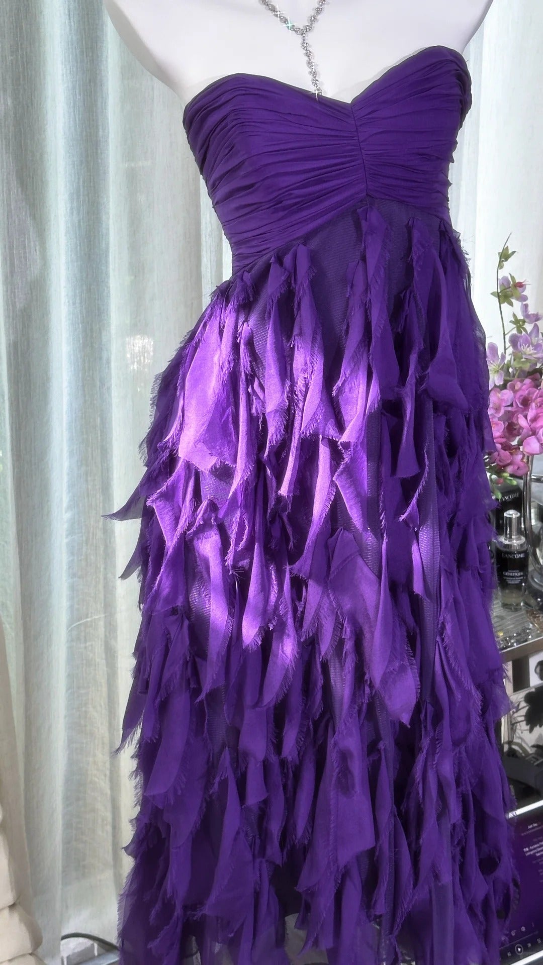 Purple Short Homecoming Dress Ruffle Chiffon Prom Dress Evening Dress Party Dress gh4817