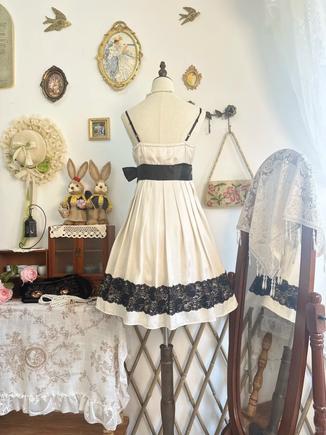 amakanas-White lace vintage short chiffon homecoming dress birthday dress gh5211