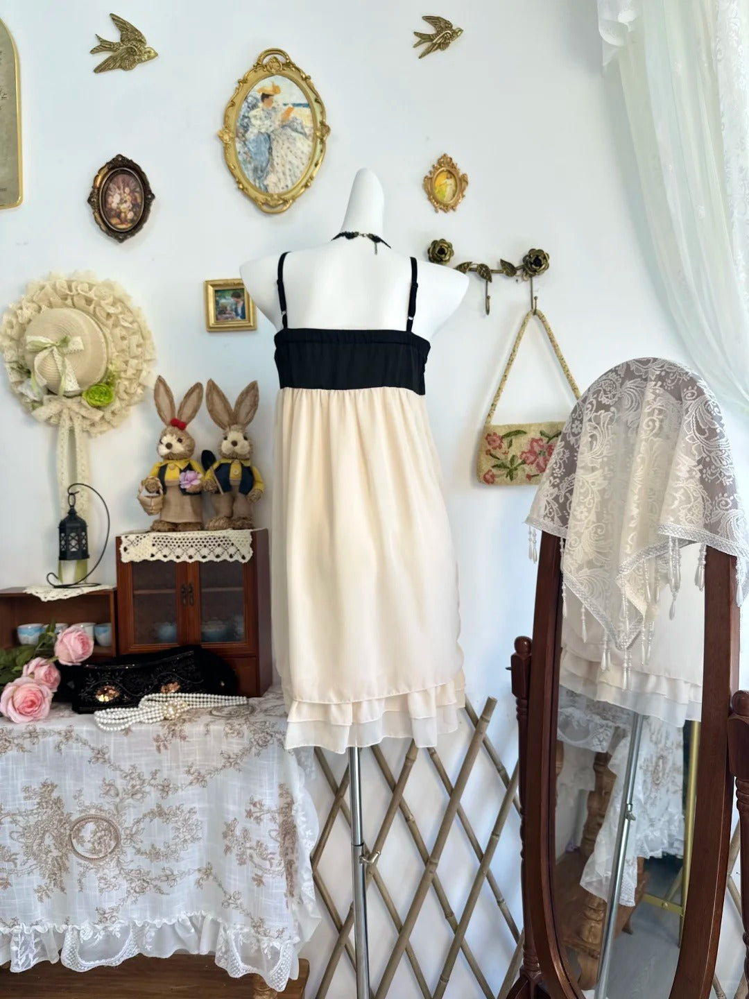 amakanas-Pink bow vintage short chiffon homecoming dress birthday dress gh5220