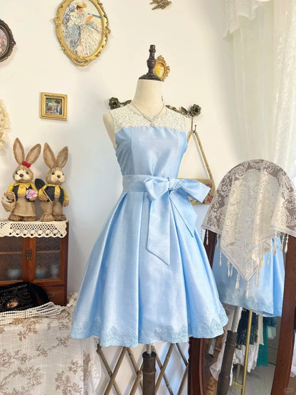 amakanas-Blue satin vintage short homecoming dress birthday dress gh5215