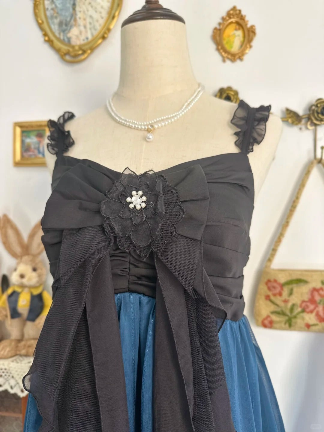 amakanas-Navy blue vintage short chiffon homecoming dress birthday dress gh5223
