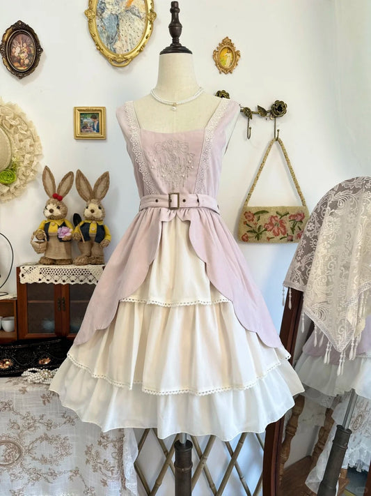 amakanas-Pink ruffled vintage short chiffon homecoming dress birthday dress gh5208