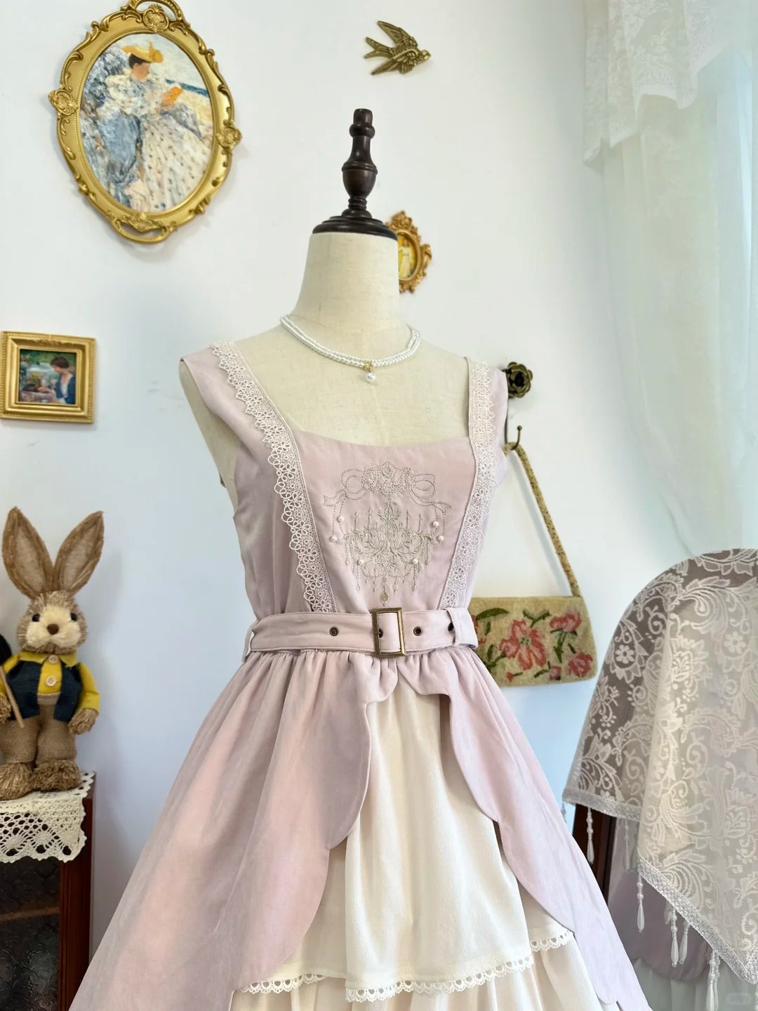 amakanas-Pink ruffled vintage short chiffon homecoming dress birthday dress gh5208