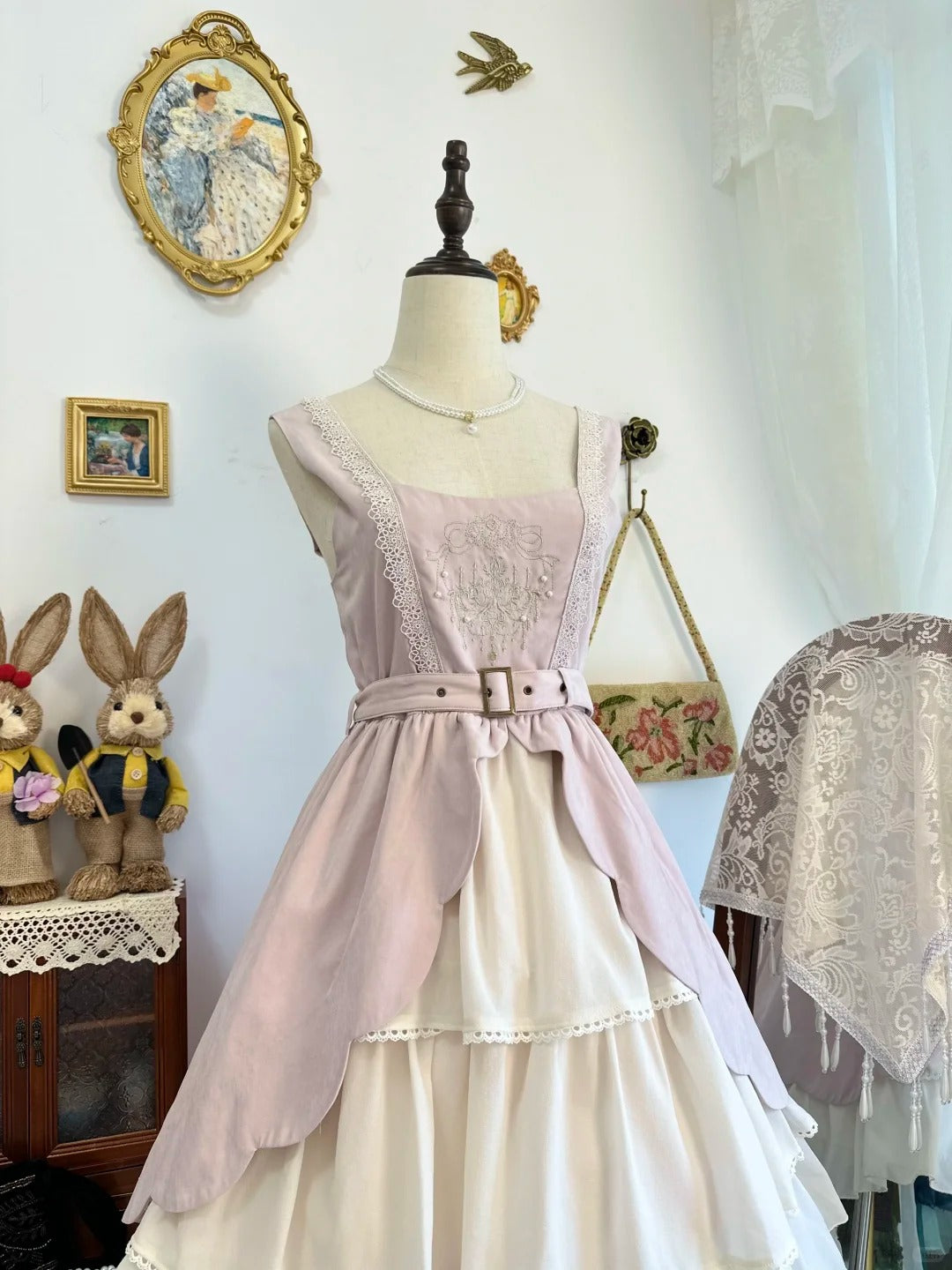 amakanas-Pink ruffled vintage short chiffon homecoming dress birthday dress gh5208