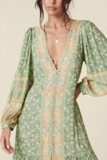 Ina Splice Printed Button Up Maxi Gown Dress - Image 8