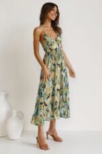 Adela Printed Ruffle Trim Midi Sundress - Image 7