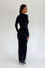 Ailiyah Metallic V-neck Slit Midi Dress - Image 18