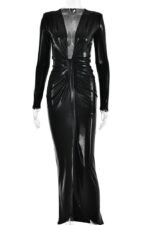 Ailiyah Metallic V-neck Slit Midi Dress - Image 20