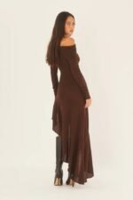 Alisa Off-shoulder Flare Midi Knit Dress - Image 4