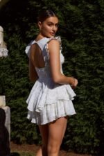 Ally Printed Trimed Lace Tiered Mini Dress - Image 3