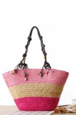 Arora Embroidered Seastar Weave Straw Tote Bag - Image 3