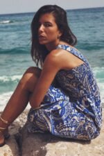 Aurelian Shirred Bodice Strap Flare Midi Dress - Image 3