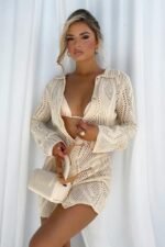 Basis crochet button-up cover-up