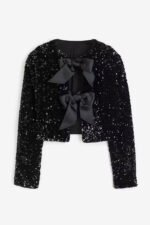 Cara Bow-tie Sequins Crop Top - Image 3