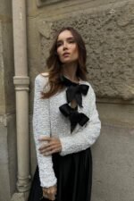 Cara Bow-tie Sequins Crop Top - Image 4