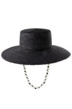 Carla Beaded Chain Straw Hat - Image 2