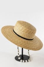 Carla Beaded Chain Straw Hat - Image 4