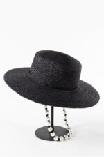 Carla Beaded Chain Straw Hat - Image 6