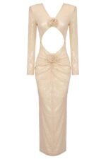 Cathy Flower Sequins Midi Dress - Image 8