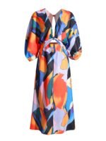 Chaya Printed V-neck Cut-out Flare Maxi Dress - Image 5
