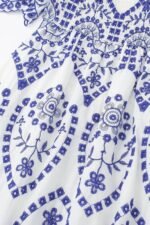 Della Embroidery Lace Ruffle Shirred Midi Dress - Image 6