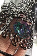 Denise Feather Beading Mesh Blouse - Image 6