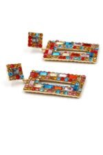 Diamante Retro Drop Earrings - Image 4