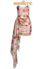 Dorothy Printed Gathered Corset Mini Dress - Image 3