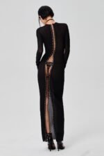 Dorse Round Neck Double-sided Mesh Dress