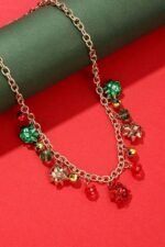 Eileen Christmas Jingle Bell Alloy Flower Necklace - Image 3