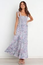 Elanore Printed Shirred Bodice Maxi Dress