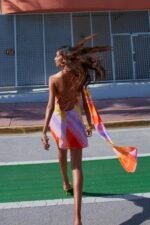 Elena One Shoulder Lace-up Mini Dress - Image 2