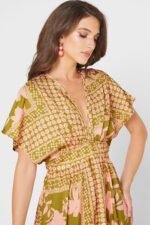 Eunice Printed V-neck Maxi Dress - Image 3