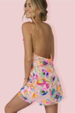 Fanny Embroidered Sequins Backless Mini Dress - Image 12