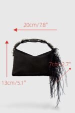 Feather Diamante Satin Bento Bag - Image 4