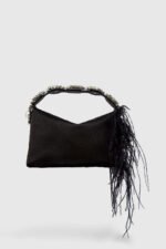 Feather Diamante Satin Bento Bag - Image 2