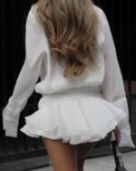 Felicia Chiffon Mini Shirt Dress - Image 10