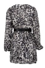 Gail Printed V-neck Belted Chiffon Mini Dress - Image 7
