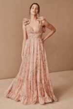 Ginny Printed Ruffle Lace Up Chiffon Maxi Dress - Image 4