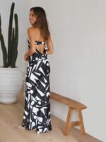 Ginny Printed Strapless Trumpet Maxi Slip Dress - Image 5