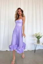Gloria Ruffle A-line Slip Midi Dress - Image 3