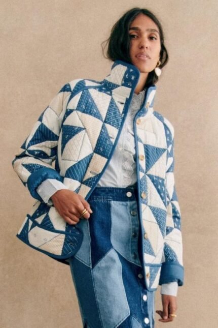 Hadley Geometrical Printed Quilted Puffer Jacket