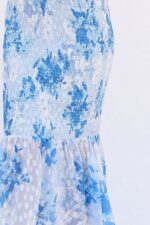 Helen Printed Sweetheart Shirred Midi Mermaid Dress - Image 10