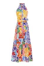 Hermosa Printed Button-up Belted Midi Dress - Image 6