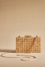 Hollow Out Wicker Acrylic Clutch Bag