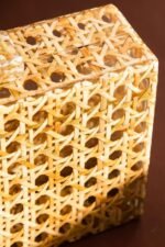 Hollow Out Wicker Acrylic Clutch Bag - Image 6