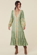 Ina Splice Printed Button Up Maxi Gown Dress - Image 4