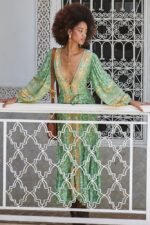 Ina Splice Printed Button Up Maxi Gown Dress - Image 2