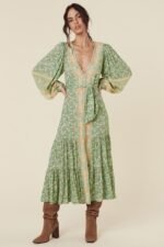Ina Splice Printed Button Up Maxi Gown Dress - Image 3